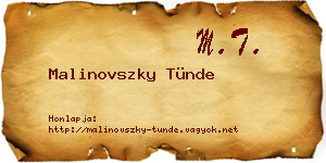 Malinovszky Tünde névjegykártya