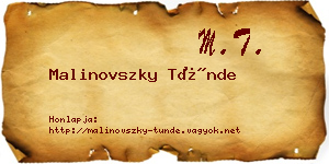 Malinovszky Tünde névjegykártya