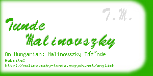 tunde malinovszky business card